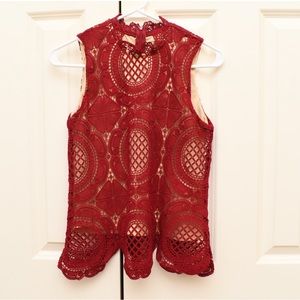 Maroon Lace Top